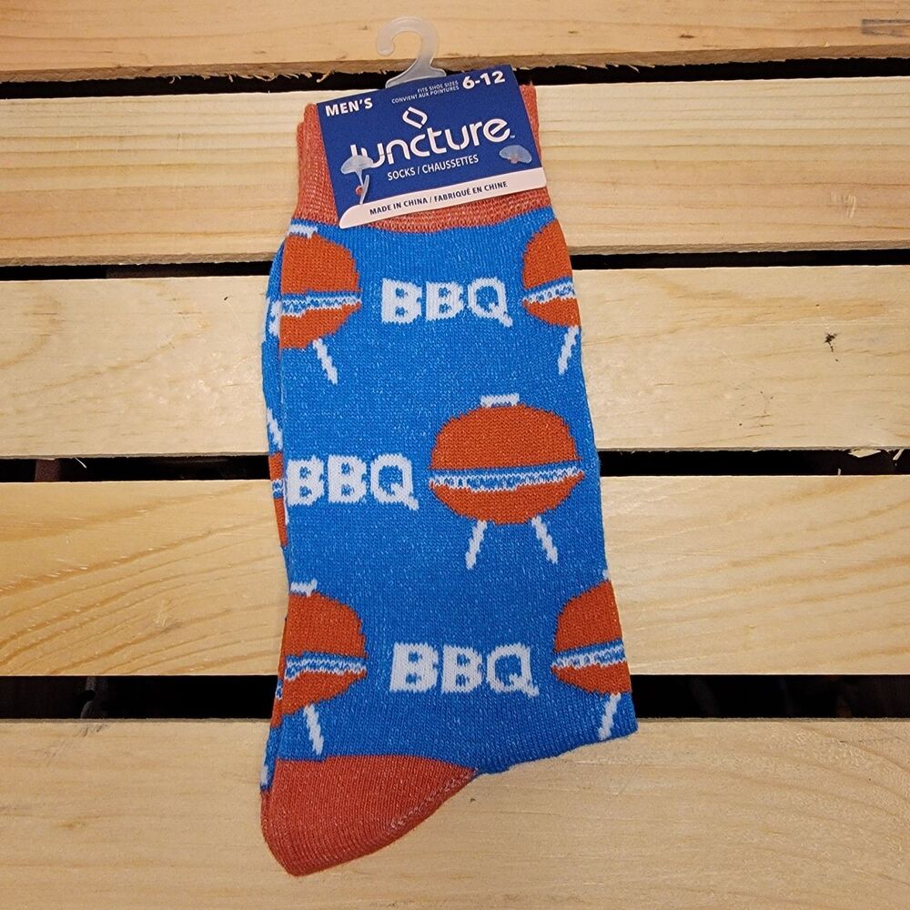 Juncture Socks BBQ Red & Blue Men's Shoe Size 6-12 - NWT